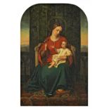 Wehrle, Maria Maria mit dem Christuskind und einem Vögelchen. Öl auf Leinwand. 54 x 37cm. Signiert