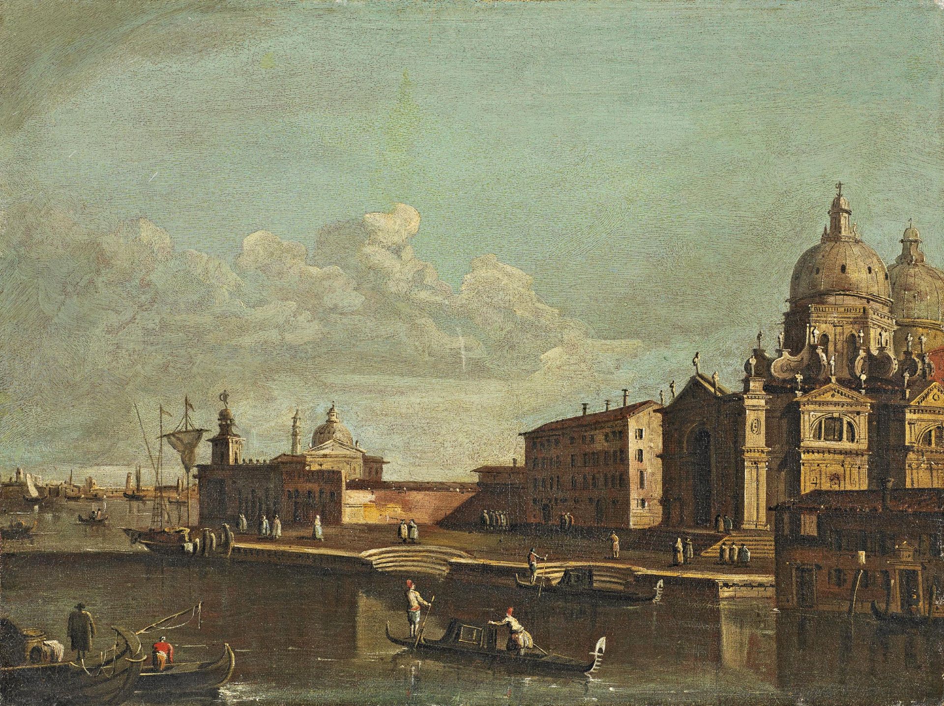 Tironi, Francesco Venedig 1745 - 1797 zugeschrieben Santa Maria della Salute. Öl auf Leinwand. 54