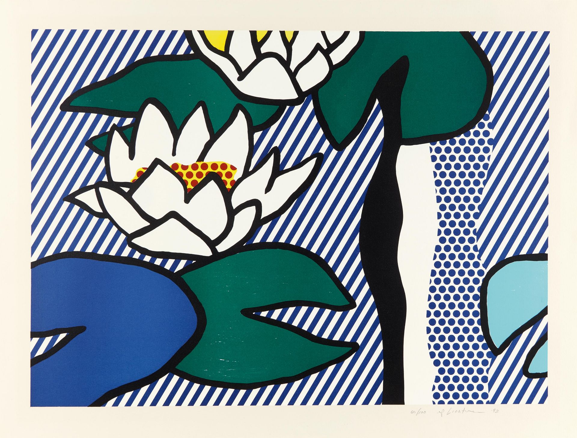 Lichtenstein, Roy New York 1923 - 1997 Les Nymphéas. 1993. Farbige Lithografie, Serigrafie, Linol-