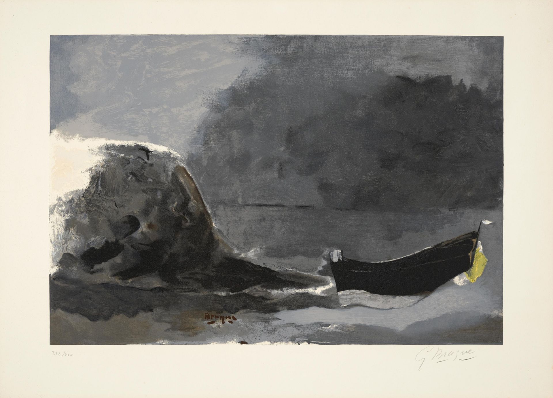Braque, Georges 1881 Argenteuil - 1963 Paris Marine Noir. Farblithografie auf RIVES (Wasserzeichen).