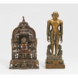 SIDDHA BAHUBALI UND CHAUBISI. Indien. Jain. Bronze, chaubisi mit Einlagen. Gewicht 2134g/1026g, H.