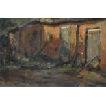 Evert Pieters, doek, boerderij doek, 45 x 68, boerderij, gesigneerd E. Pieters (=Evert Pieters,