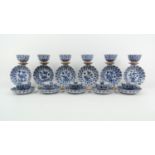 11 b/w Chinees porseleinen kop en schotels set van 11 blauw/wit Chinees porseleinen kop en