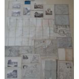 2 mappen met gravures en kaarten uitgebreid lot antieke gravures en kaarten, 17e eeuw en later