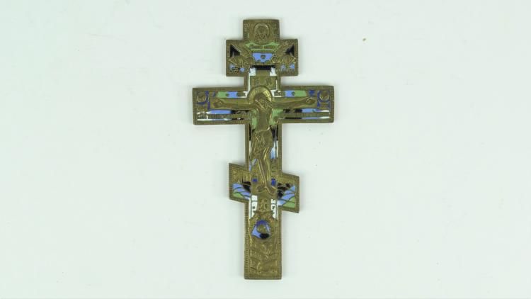 zegekruis ikoon Russische zegekruis versierd met emaille, h. 20 cm