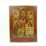 Ikoon Christus Pantocrator Russische ikoon met voorstelling van Giospodin Vsederjitlj, 19e eeuw,