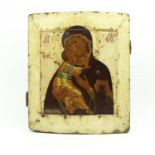 Russische ikoon, moeder goed, 19e eeuw Russische ikoon met voorstelling van Moeder gods, 19e eeuw,