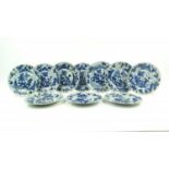 serie van 10 blauw/witte borden serie van 10 blauw/wit Chinees porseleinen borden met decor van