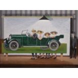 Leon Zeldenrust triplex, 30 x 40, benenwagen, gesigneerd Léon Zeldenrust '75 (geboren 1921)