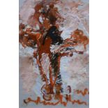 A. Heyboer, doek, compositie acryl op papier, 41 x 27, figuur, gesigneerd Anton Heyboer 1980?, (