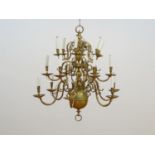 bronzen balkroon royale 18-lichts bronzen bolkroon met gebogen armen, 19e eeuw, h. 90 cm. -