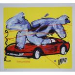 Brood, litho, Testarossa zeefdruk, 35 x 38, 'Testarossa', gesigneerd in de druk Brood (=Herman