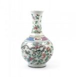 famille rose Chinese vaas Chinees porseleinen balustervormige vaas met famille rose decor van