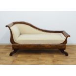 mahonie sofa Hollandse mahonie biedermeier sofa met gebogen rug, bekleed met streepvelours en