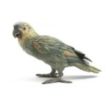 Weens bronzen Meyer papegaai Weense koud beschilderde bronzen sculptuur met voorstelling van Meyer