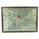 kaart Amsterdam ingekleurde gravure met voorstelling van Amstelland en omgeving, door I. Covens en