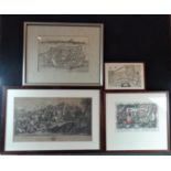 4 diverse gravures 4 diverse gravures waaronder kaart De Zype, Kaart Harderwijk en strijdtoneel,