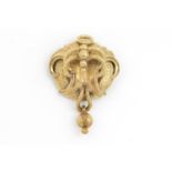 gouden broche antieke gouden broche, 2e helft 19e eeuw, 57 x 40 mm., gewicht: 11 gram