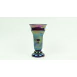 siervaas met lusterglazuur iriserende paars glazen vaas met uitlopende kelk, Bohemen, circa 1910, h.
