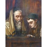 Seidl, rabbijn met leerling paneel, 32 x 24, rabbijn met leerling, gesigneerd Ernst Seidl