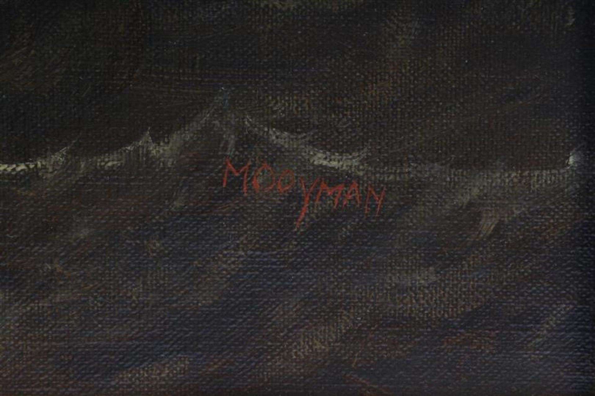 Twee schilderijen op doek, 'Zeegezicht en een strandgezicht', gesigneerd Mooyman. HxB: 50 x 60 cm. - Bild 6 aus 7