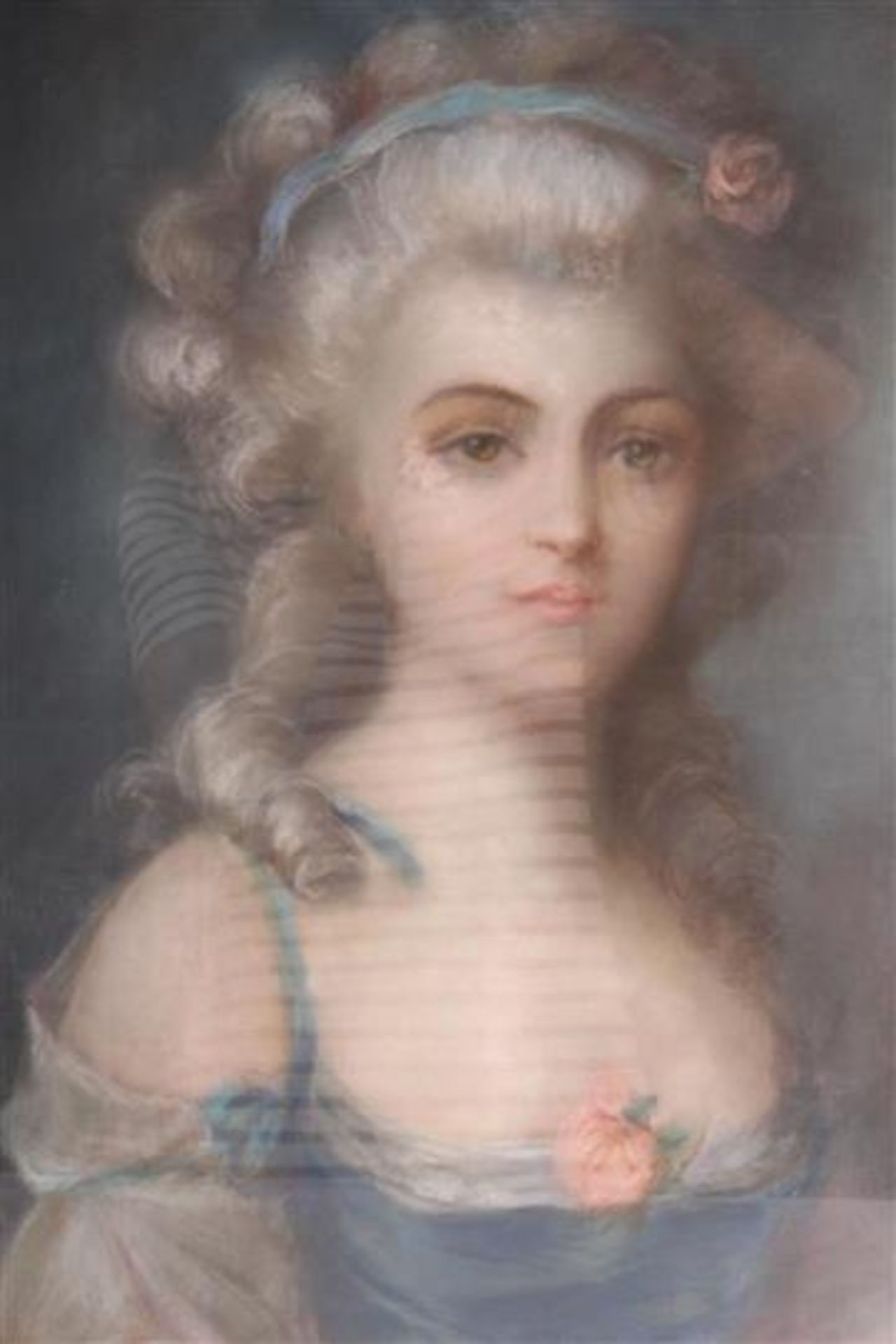 Krijttekening van een dame, naar Raphael. HxB: 48 x 36 cm.