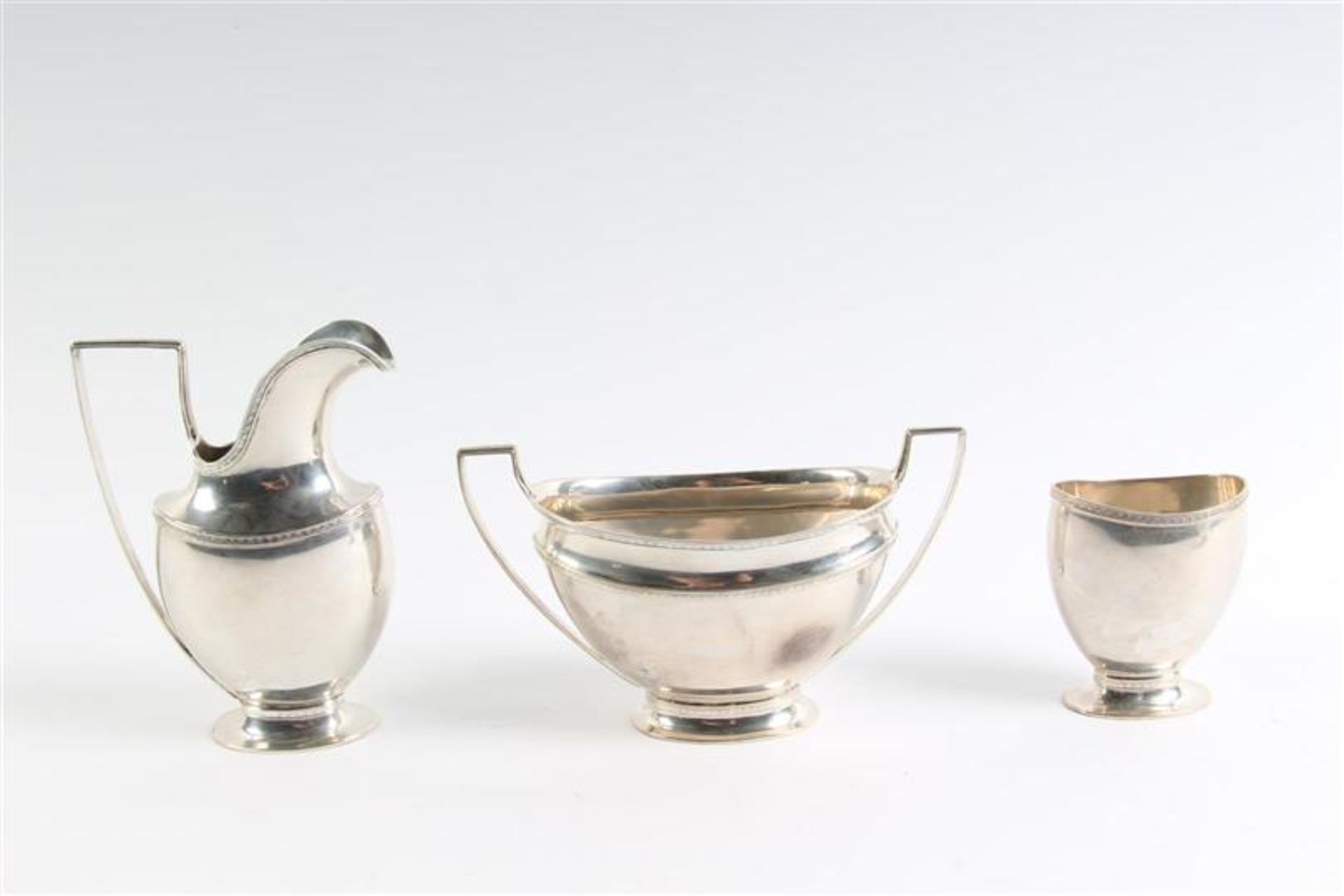 Vierdelig zilveren theeservies. Gewicht: 740 g. - Image 2 of 9