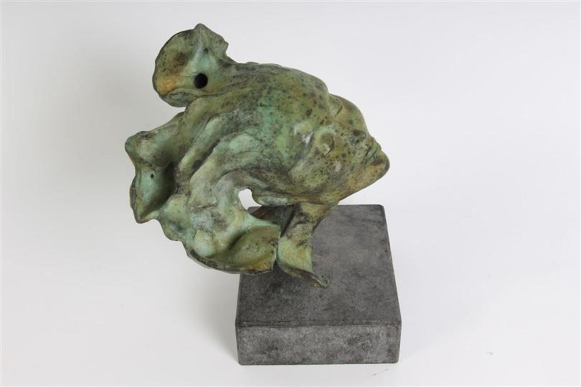 Bronzen hoofd van een dame. H: 25 cm. - Bild 3 aus 4