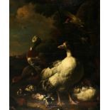 Arie Martinus Luijt (1879-1951) Poultry in stormy weather. Signed 'Adr: Luyt' and dated 1899 lower