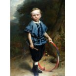 Antonie Frederik Zürcher (1825-1876) Boy with a hoop. Signed and dated 1855 lower left. Doek 125 x