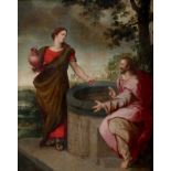 Omgeving Frans Francken I (1542-1616) Christ and the Samaritan woman at the well. Signed 'FFranck'