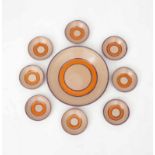 Jan van Ham (1892-1989) A ceramic petit four-set comprising a tray and eight small dishes,