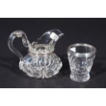 Glass milk jug and sugar bowl, with Dutch silver mounts, second amount (2x) 27.00 % buyer's premium