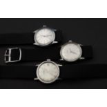 3 vintage steel men's wristwatches, brands a.o. Nielka, Ascona and Sandoz (3x) 27.00 % buyer's