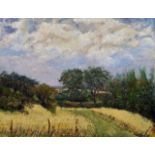 Joop van Huisstede (1922-2000), oil on canvas, Summer landscape, sig. b.r., dim. 73 x 93 cm, small