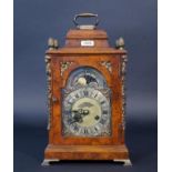 English table clock, John Taylor London, 19th/20th century, h. 42 cm. 27.00 % buyer's premium on