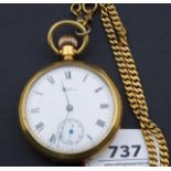 Gilt pocket watch, with watch chain, seconds dial 27.00 % buyer's premium on the hammer price, VAT