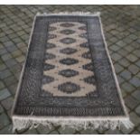 Persian silk carpet, Bochara, dim. 181 x 97 cm. 27.00 % buyer's premium on the hammer price, VAT