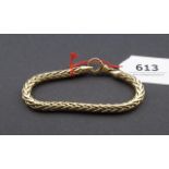 Yellow gold bracelet, 14 krt., l. 18,5 cm, appr. 14 grams 27.00 % buyer's premium on the hammer