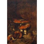 Theo Goedvriend (1879-1969), oil on panel, Mushrooms, sig. b.r., dim. 60 x 41 cm. 27.00 % buyer's