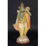 Indian earthenware deity, h. 39 cm. 27.00 % buyer's premium on the hammer price, VAT included