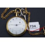 Gilt pocket watch, with watch chain, Chevalier & Compagnie 27.00 % buyer's premium on the hammer