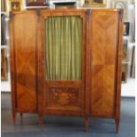 Régence-style bibliothèque, 19th century, with three doors and marble top, dim. 157 x 147 x 33 cm,