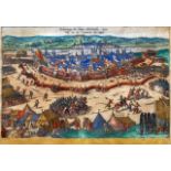 Four copper engravings with the siege of Maastricht, 18th century, dim. 21,5 x 28,5 cm, wear and