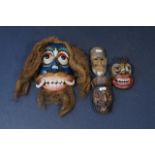 4 various masks, a.o. Indonesia, various sizes (4x) 27.00 % buyer's premium on the hammer price,