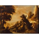 Oil on panel, Landscape, 19th century, dim. 16,5 x 22 cm. 27.00 % buyer's premium on the hammer