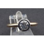 Bicolour gold ring, set with brilliant cut diamond, appr. 0.50 crt., ring size 16 3/4 27.00 %