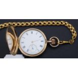 Gilt pocket watch, with watch chain, seconds dial 27.00 % buyer's premium on the hammer price, VAT