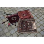 3 Persian bags, one has been damaged, dim. 47 x 46 and 34 x 37 cm. (3x) 27.00 % buyer's premium on