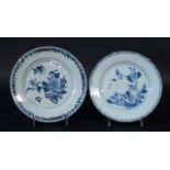 Two Chinese porcelain plates, 18th century, diam. 22 cm, minimal chips and one plate with hairline
